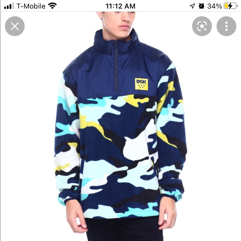 DGK Mens Fleece Jacket Rare